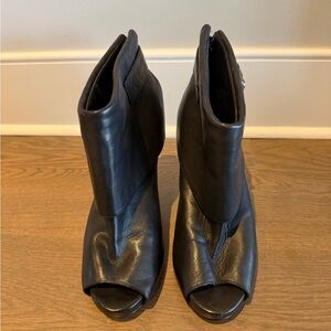 Steve Madden Black Peep-Toe Heeled Boots